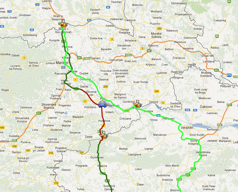 Stauumfahrung Grenze Slowenien nach Zagreb Stauumfahrung Grenze Slowenien nach Zagreb